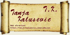 Tanja Kalušević vizit kartica